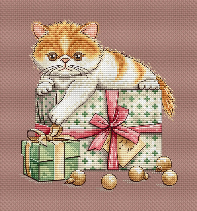 Gift Kitten Comb - PDF Cross Stitch Pattern