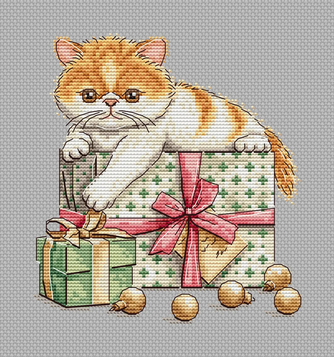 Gift Kitten Comb - PDF Cross Stitch Pattern