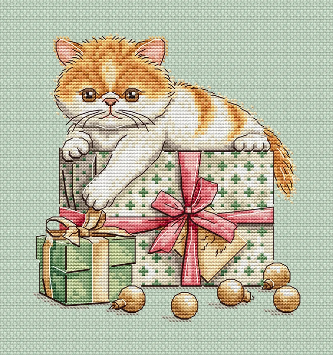 Gift Kitten Comb - PDF Cross Stitch Pattern