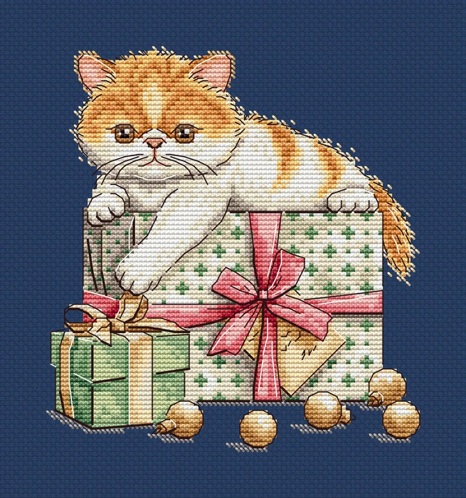 Gift Kitten Comb - PDF Cross Stitch Pattern