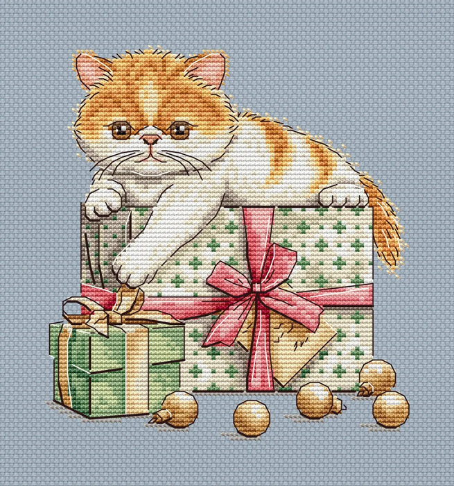 Gift Kitten Comb - PDF Cross Stitch Pattern