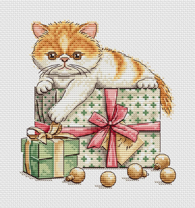 Gift Kitten Comb - PDF Cross Stitch Pattern