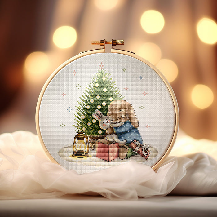 Christmas Bunny Comb - PDF Cross Stitch Pattern