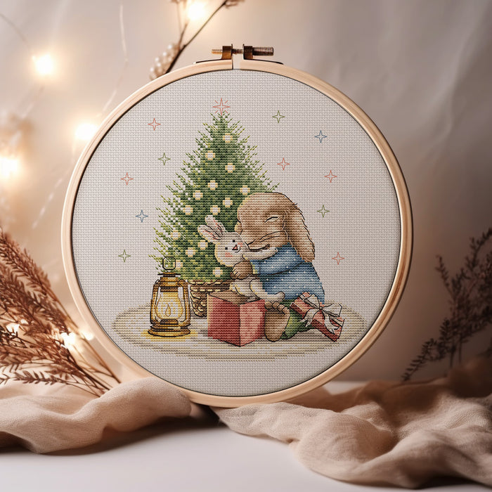 Christmas Bunny Comb - PDF Cross Stitch Pattern