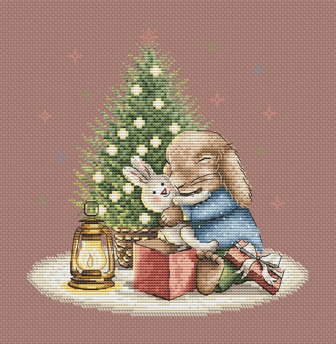 Christmas Bunny Comb - PDF Cross Stitch Pattern