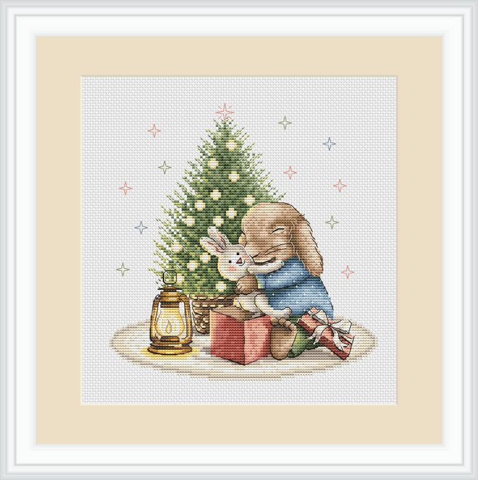 Christmas Bunny Comb - PDF Cross Stitch Pattern