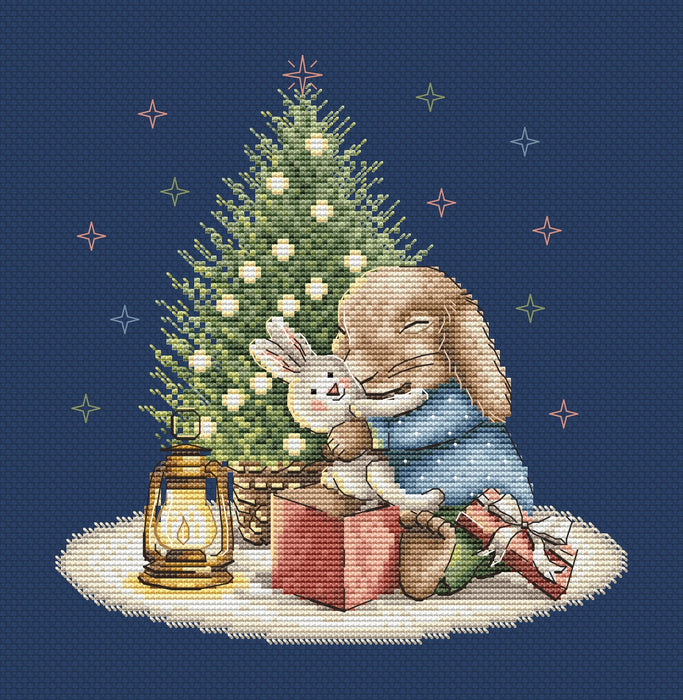 Christmas Bunny Comb - PDF Cross Stitch Pattern