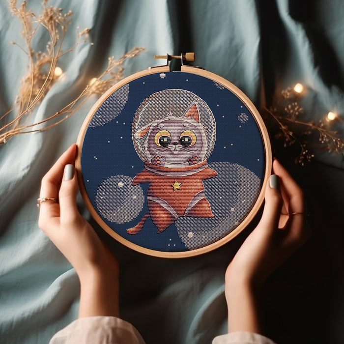 Space Kitten Comb - PDF Cross Stitch Pattern