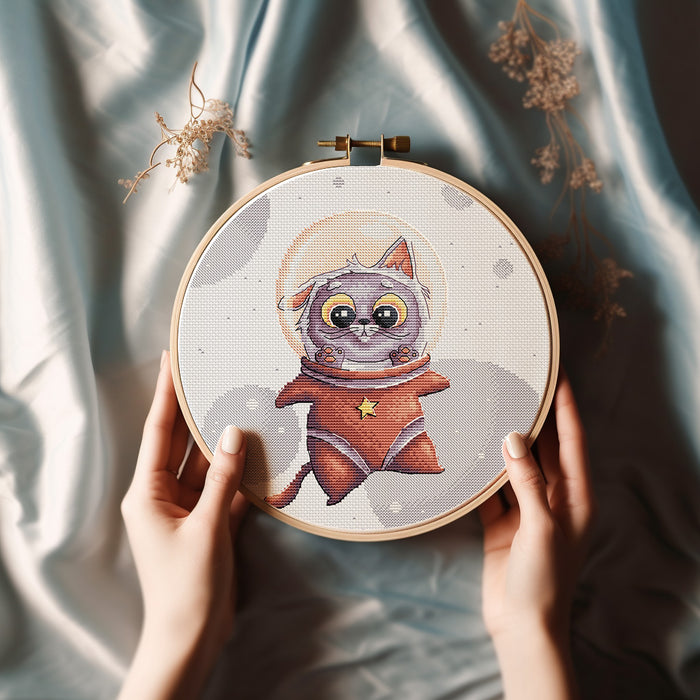 Space Kitten Comb - PDF Cross Stitch Pattern