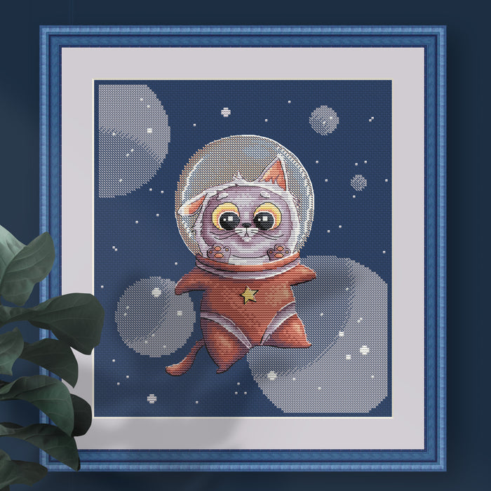 Space Kitten Comb - PDF Cross Stitch Pattern