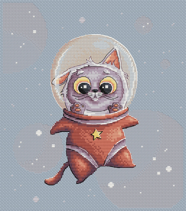 Space Kitten Comb - PDF Cross Stitch Pattern