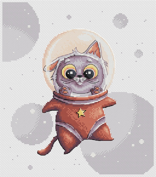 Space Kitten Comb - PDF Cross Stitch Pattern