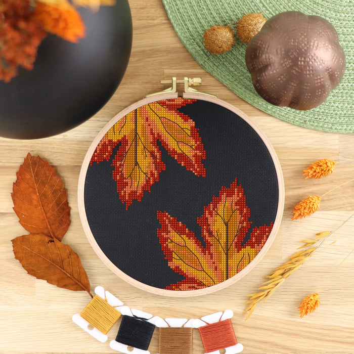 Autumn Leaves - Free PDF Cross Stitch Pattern