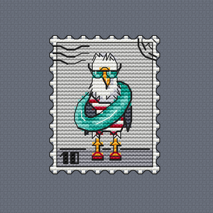 Postage Stamp. Seagull - PDF Cross Stitch Pattern