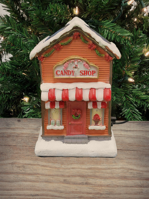 Christmas Village Candy Shop with LED Lights F07M4-29-Z615D