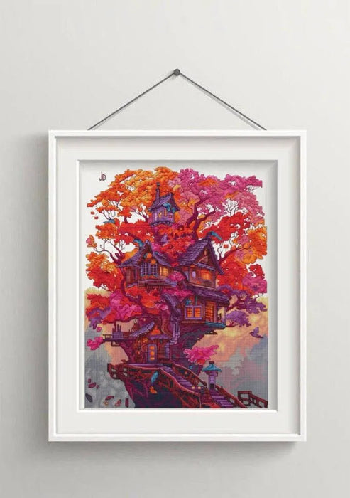 Autumn Tree House - PDF Cross Stitch Pattern