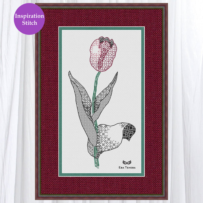 Lace Tulip - Free PDF Cross Stitch Pattern