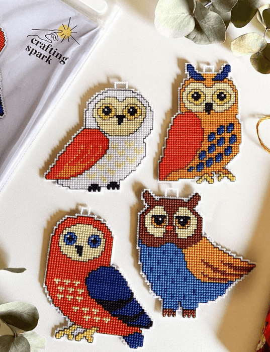"Owls" 110CS Counted Cross-Stitch Kit - Wizardi