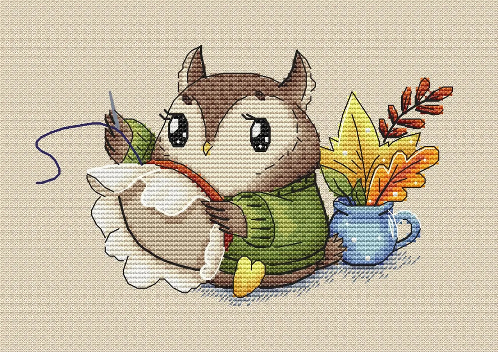 The Owl Embroiderer - PDF Cross Stitch Pattern