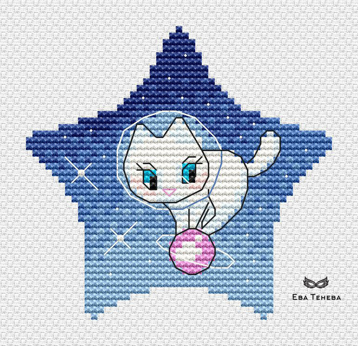 Star cat - PDF Cross Stitch Pattern