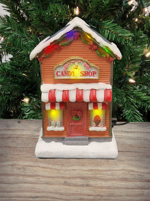 Christmas Village Candy Shop with LED Lights F07M4-29-Z615D