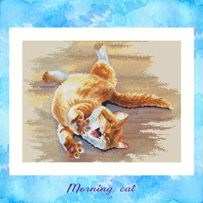 Morning Cat - PDF Cross Stitch Pattern