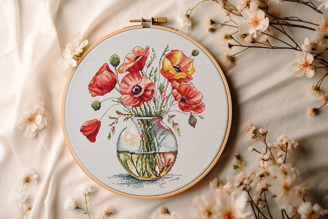 Bouquet of Poppies - PDF Cross Stitch Pattern