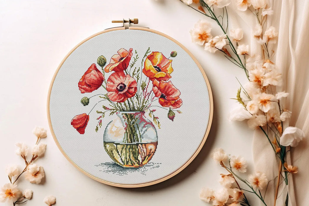 Bouquet of Poppies - PDF Cross Stitch Pattern