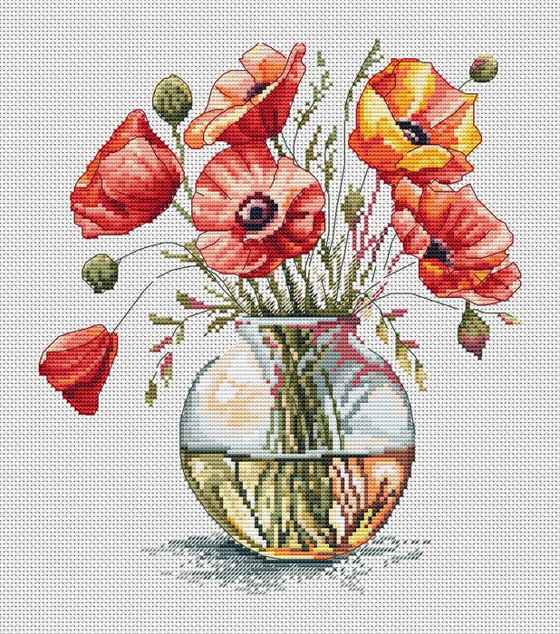 Bouquet of Poppies - PDF Cross Stitch Pattern