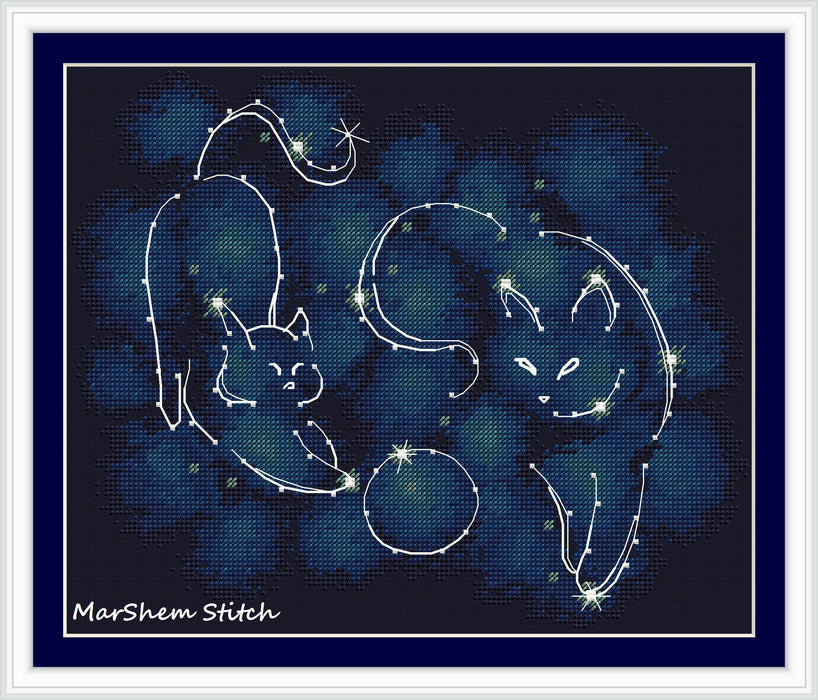Cosmic Cats - PDF Cross Stitch Pattern