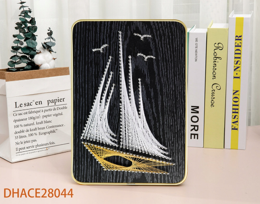 Sailing Ship String Art Kit with Stand. Simple Decorative DIY String Art Craft Kit M1-3 DHACE28044