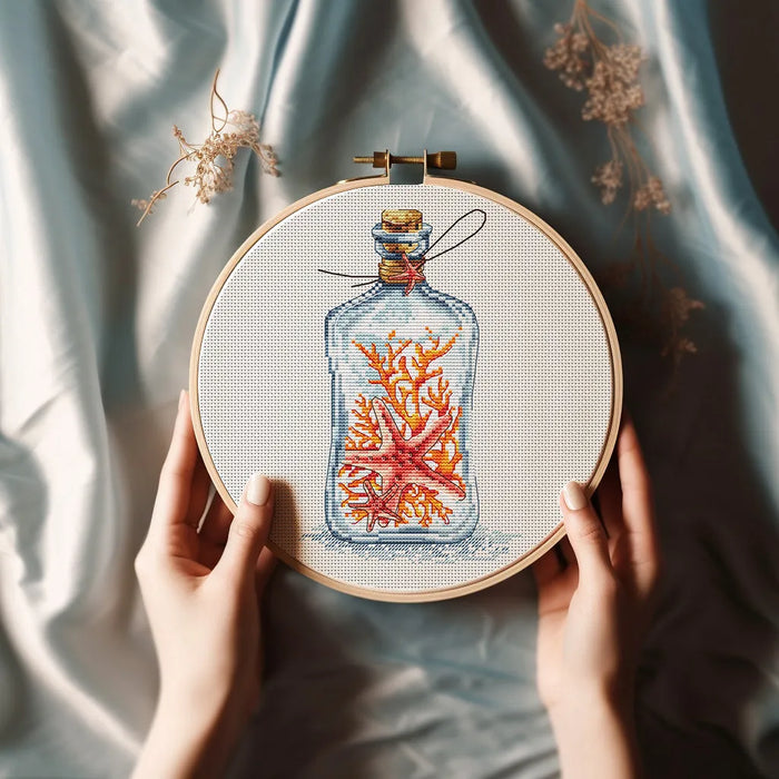 Bottle with a Starfish - PDF Cross Stitch Pattern