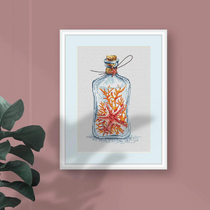 Bottle with a Starfish - PDF Cross Stitch Pattern