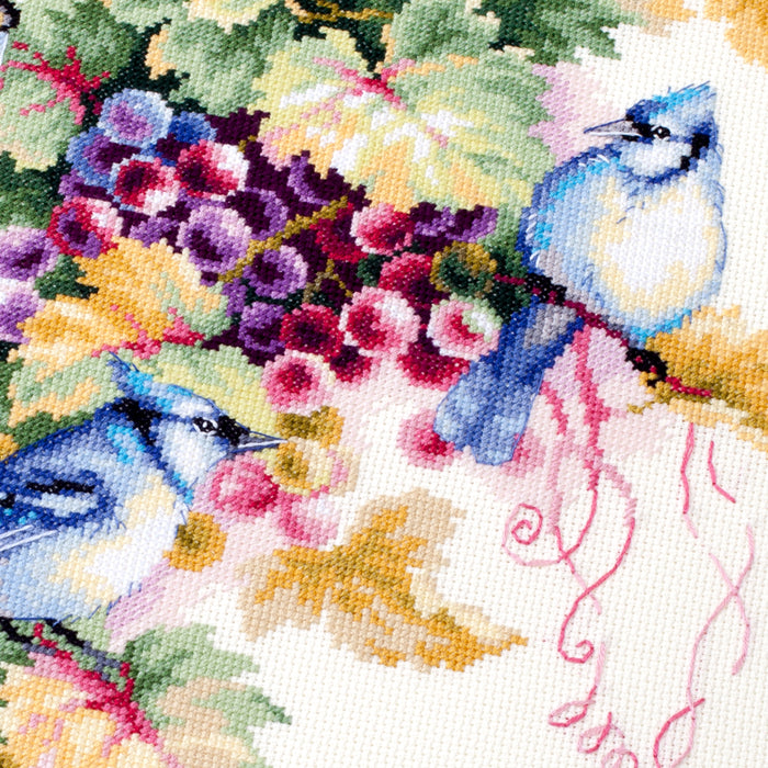 Blue Jay and Grapes 130-022 Counted Cross-Stitch Kit