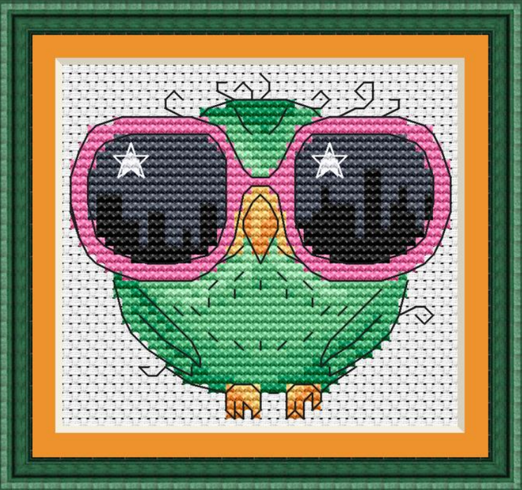 Owl with glasses - PDF Cross Stitch Pattern