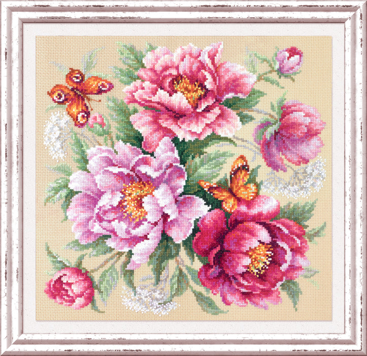 Flower Magic. Peonies 140-001 Counted Cross-Stitch Kit