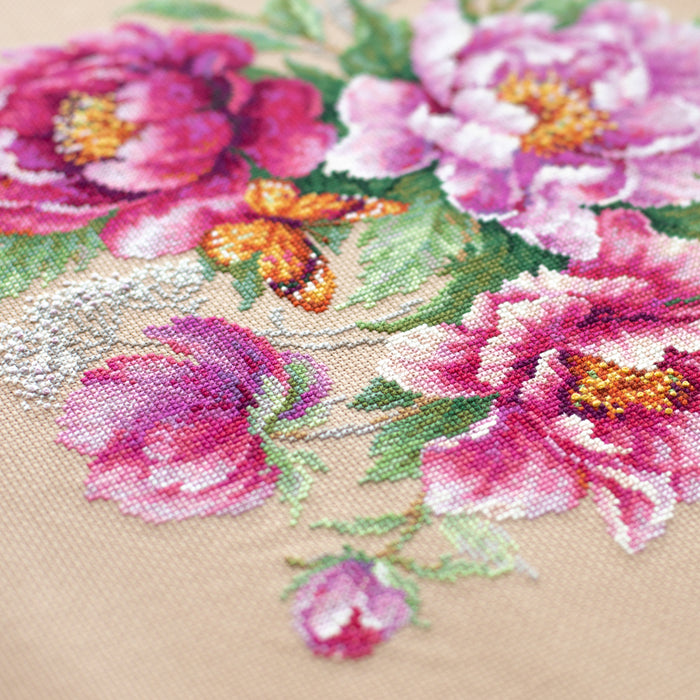 Flower Magic. Peonies 140-001 Counted Cross-Stitch Kit