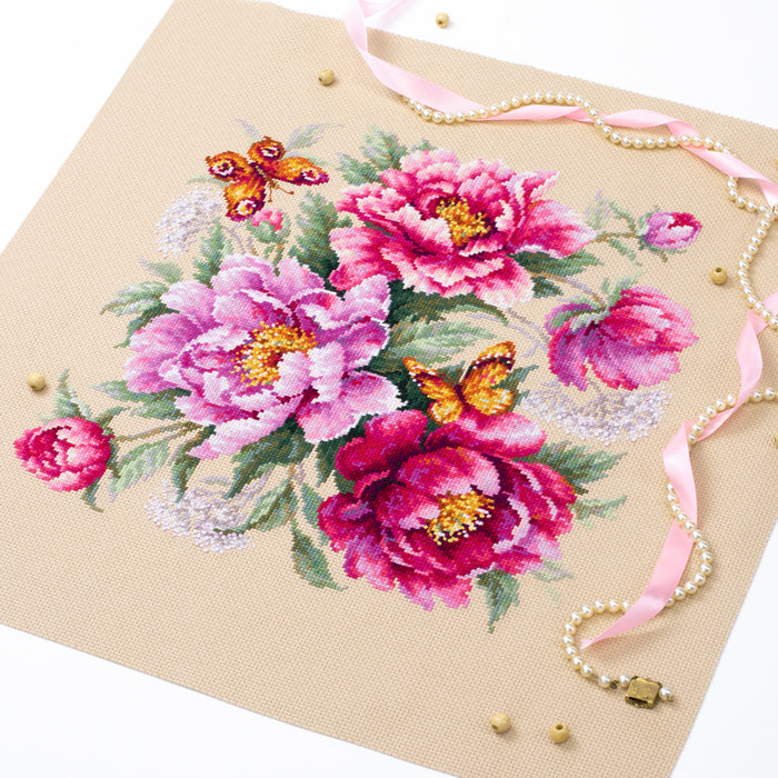 Flower Magic. Peonies 140-001 Counted Cross-Stitch Kit