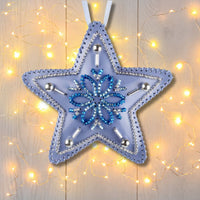 Bead embroidery kit on artificial leather Star Christmas Ornament FLBB-126