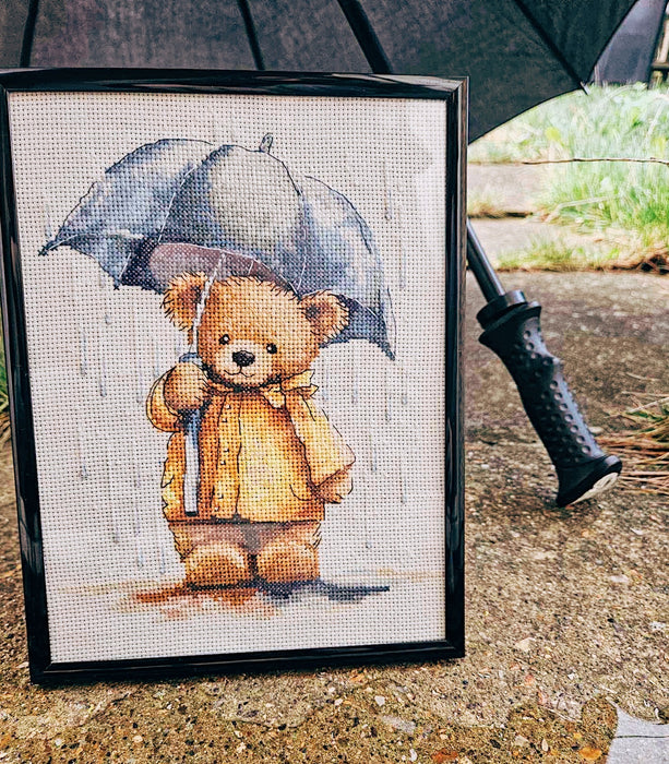 Bear with an Umbrella - PDF Cross Stitch Pattern
