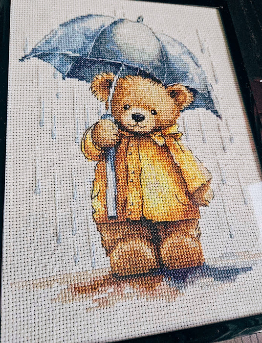 Bear with an Umbrella - PDF Cross Stitch Pattern