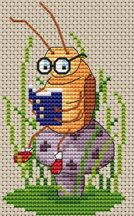 Reading cockroach - PDF Cross Stitch Pattern