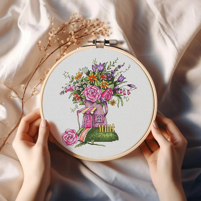 Teapot House - PDF Cross Stitch Pattern