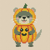 Pumpkin Otter - PDF Cross Stitch Pattern