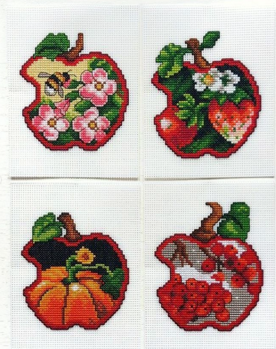 Apples - four seasons 168CS Counted cross stitch kit with plastic canvas