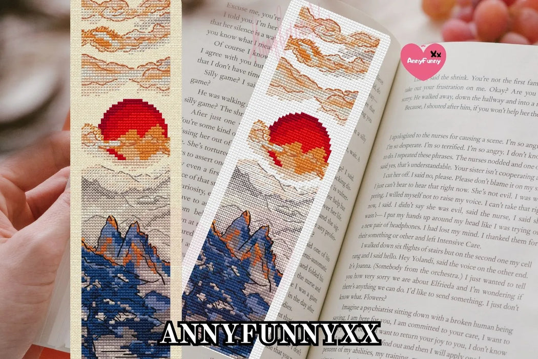 Bookmark. Celestial Symphony of Mountains - PDF Cross Stitch Pattern