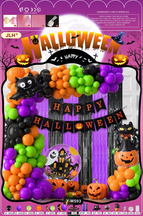 Balloon Arch Set - Spooky Cat & Pumpkin F07M2-3 Y-WS93