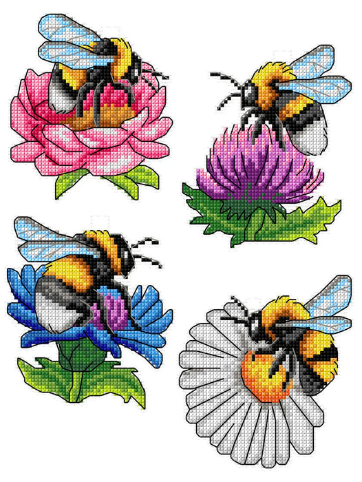 Bumblebees 177CS Counted cross stitch kit with plastic canvas