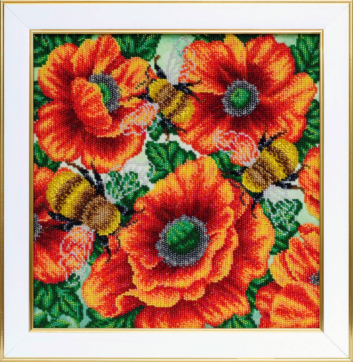 Bumblebees in a flower garden TN-1250 bead embroidery kit - photo 1