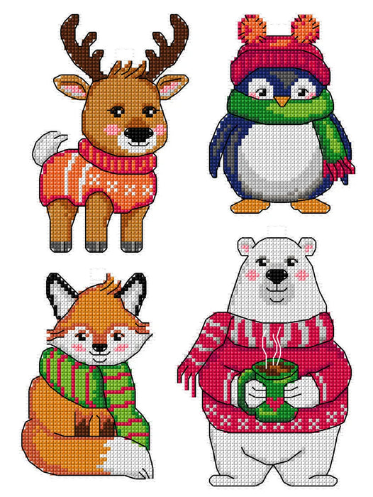 Pets in Sweaters 185CS Counted cross stitch kit with plastic canvas